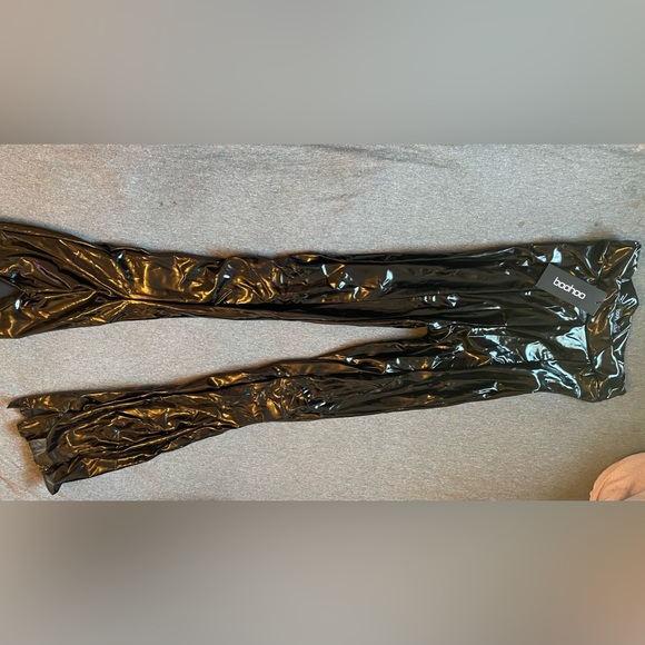 Vinyl Split Front Slim Leg Trousers - Picture 2 of 5